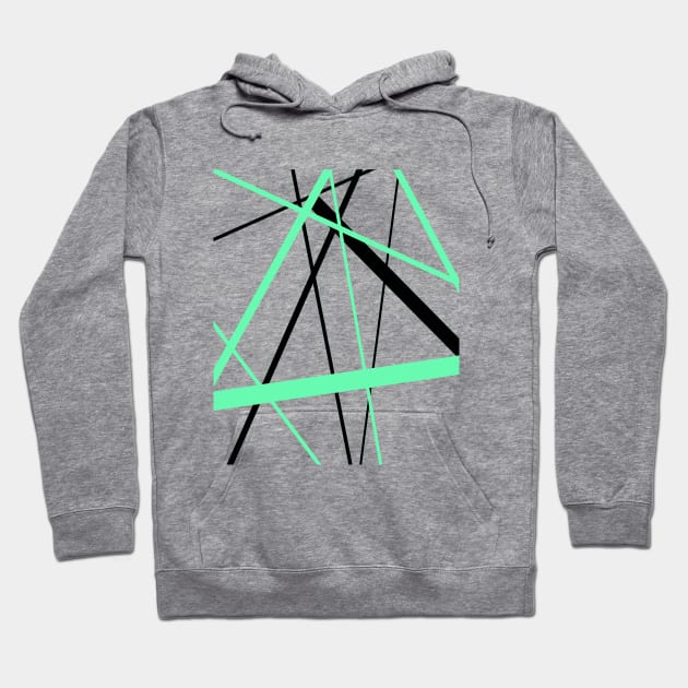 Criss Crossed Mint Green and Black Stripes Hoodie by taiche